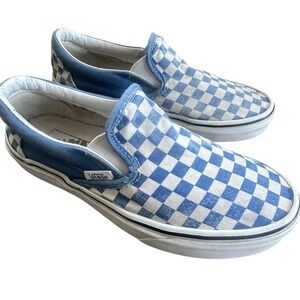 Vans Blue & White Classic Slip-On Checkerboard Shoe Women's 7.5 Men's 6 Unisex